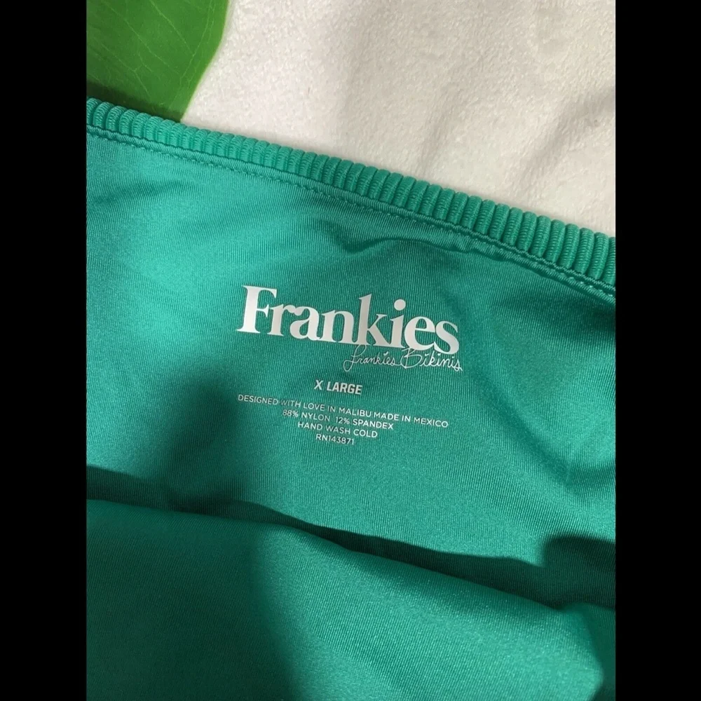 NWT‎ $85 Frankies Bikinis Jenna Ribbed Bikini Bottoms Emerald [ SZ XL ]